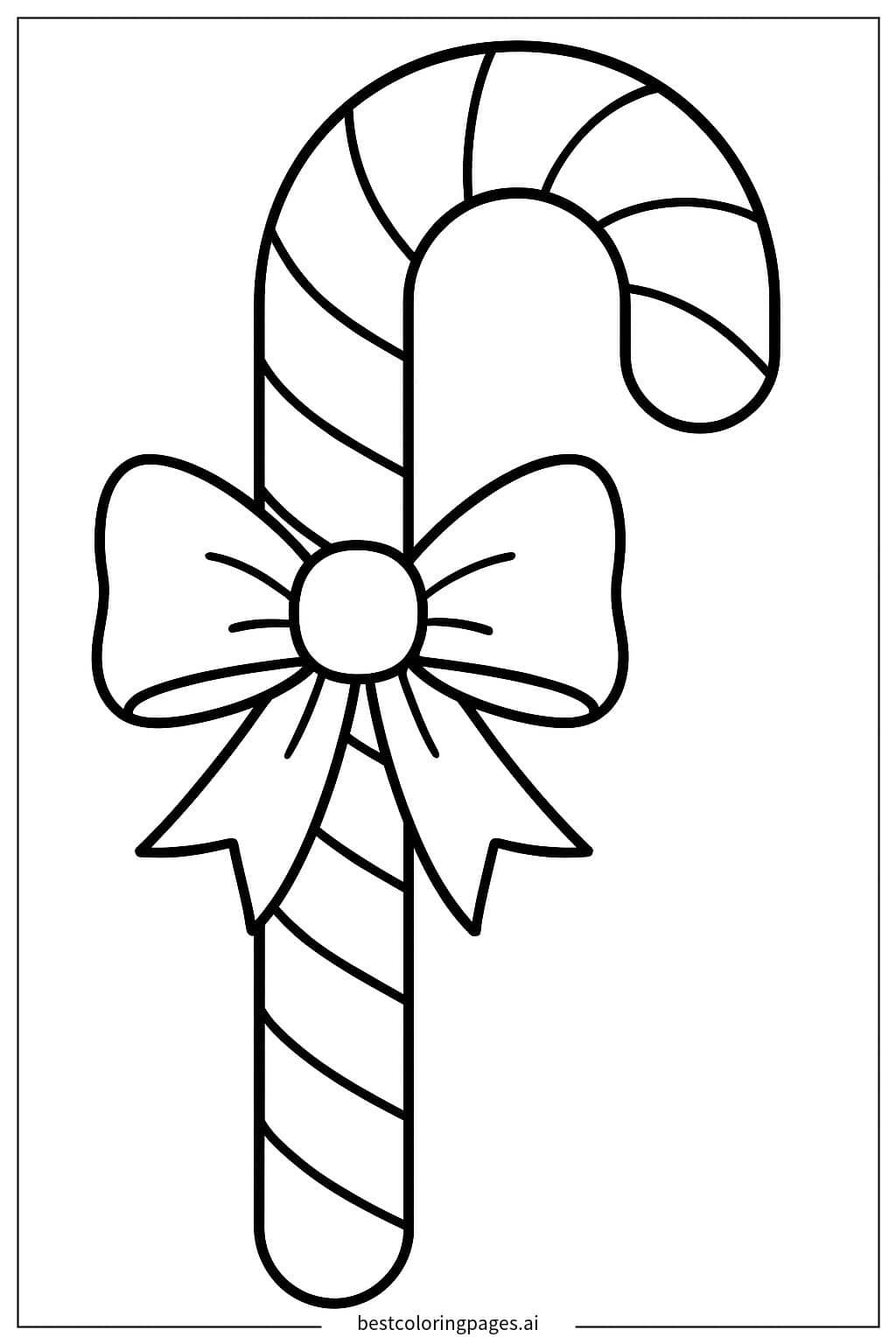 Desenhos de Bengala doce com laço para Colorir