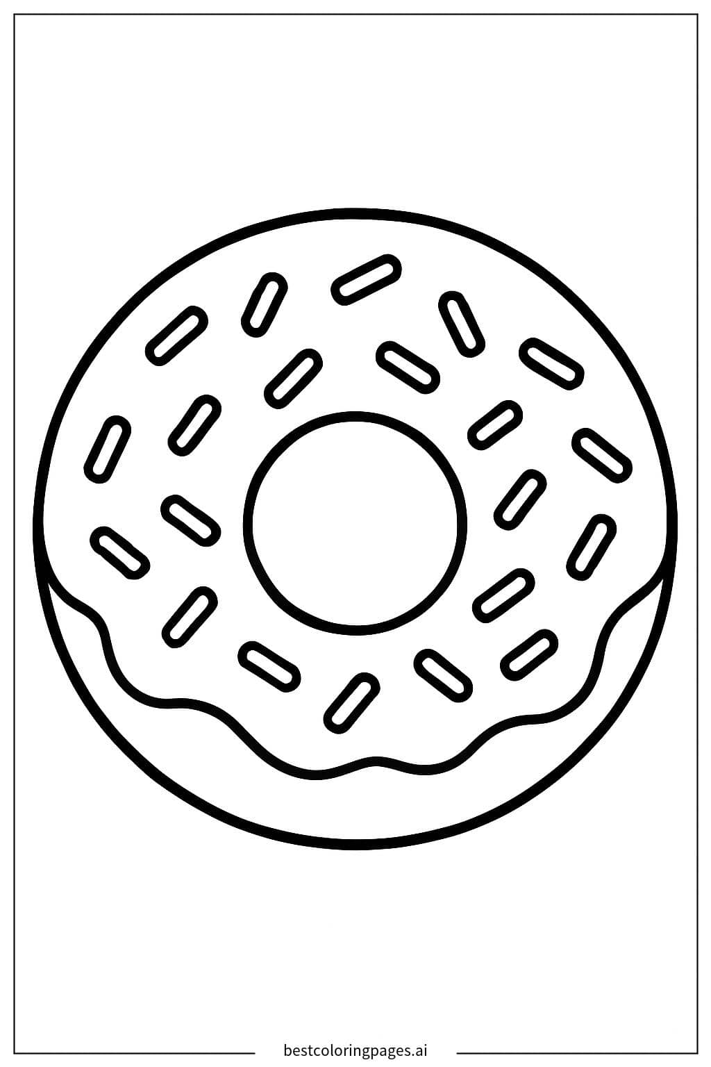 Coloriage Un beignet avec des vermicelles
