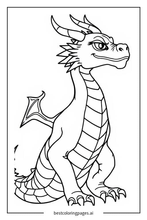 Coloriage Un dragon avec des écailles