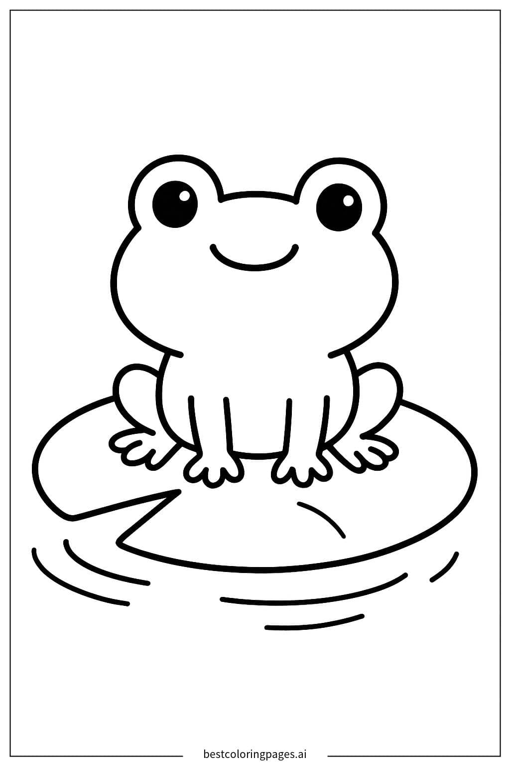 Ein Frosch auf einem Seerosenblatt Ausmalbilder