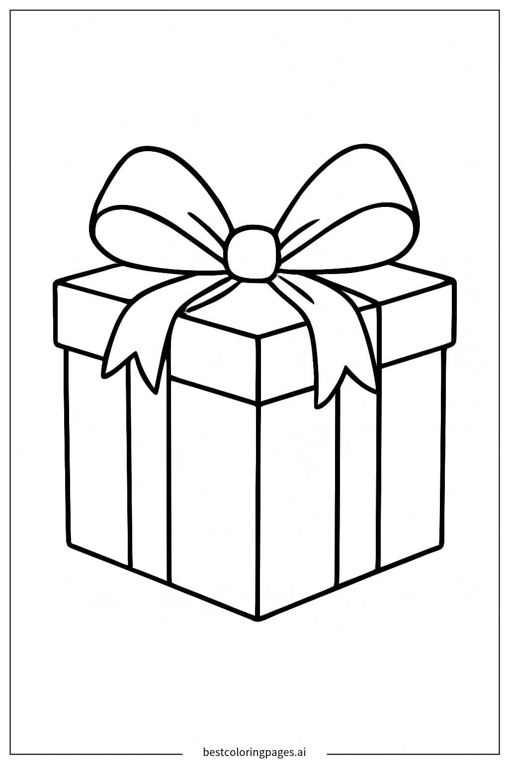 Desenhos de Uma caixa de presente com um grande laço para Colorir