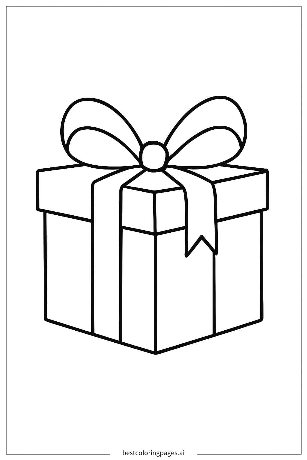 Desenhos de Uma caixa de presente com laço para Colorir