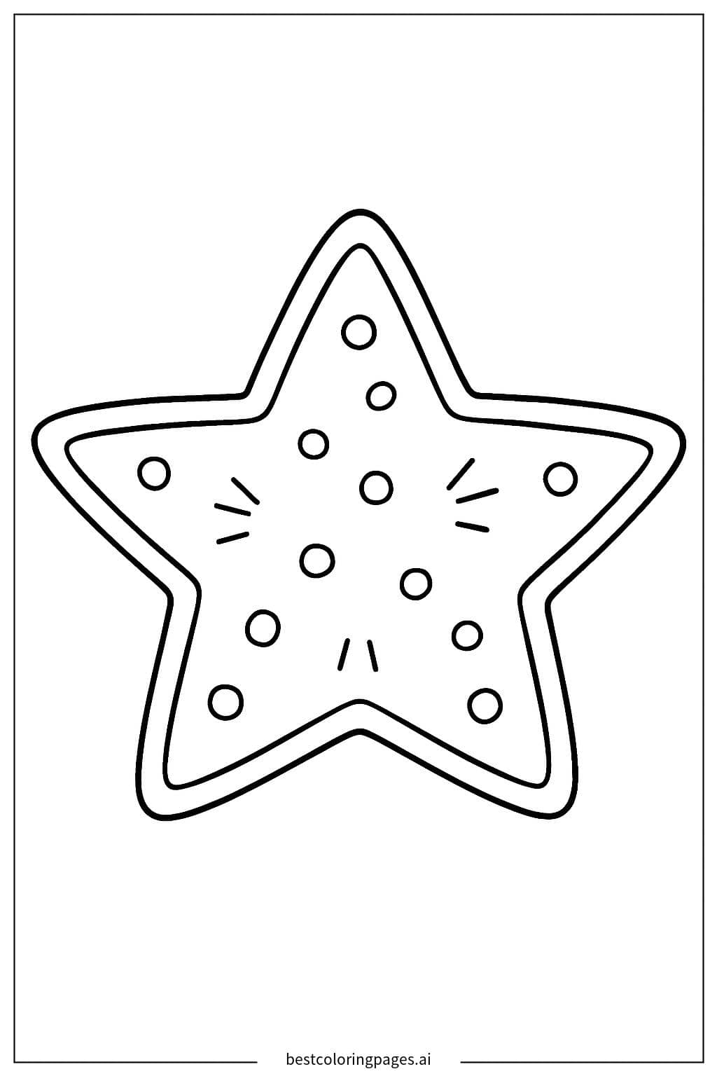 Desenhos de Biscoito de gengibre em forma de estrela para Colorir