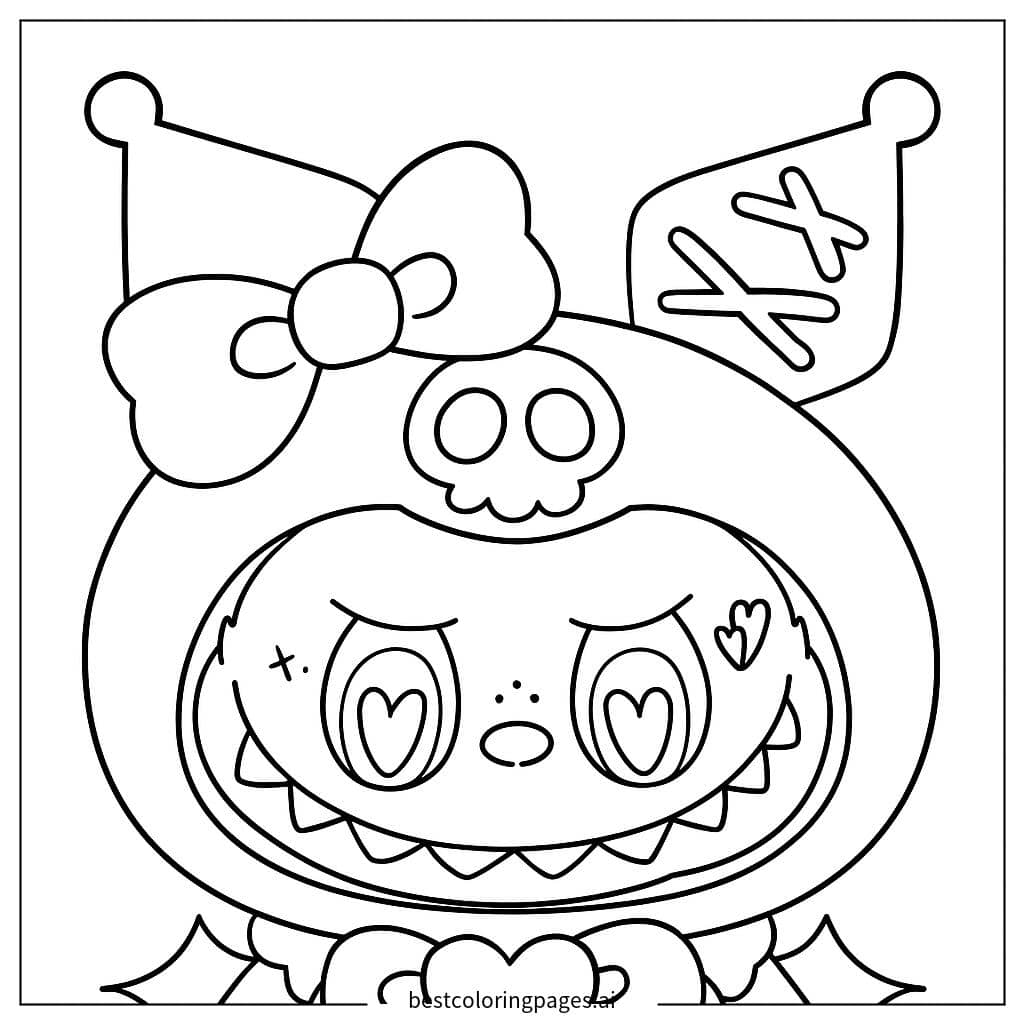 A Playful Plush Character Coloring Page