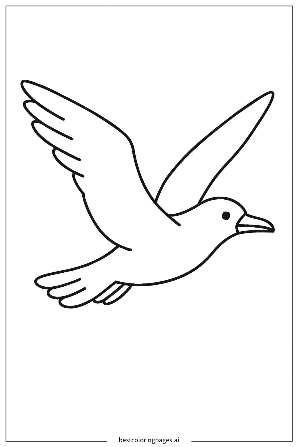 Desenhos de Uma gaivota voando no céu para Colorir