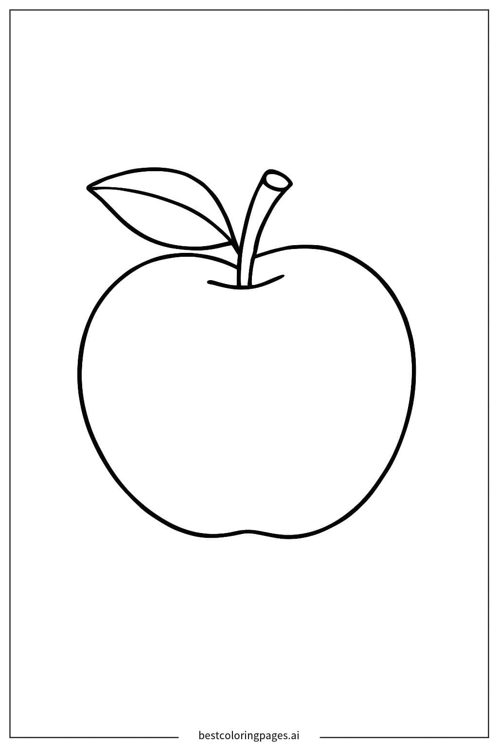 A Single Apple Coloring Page Coloring Page