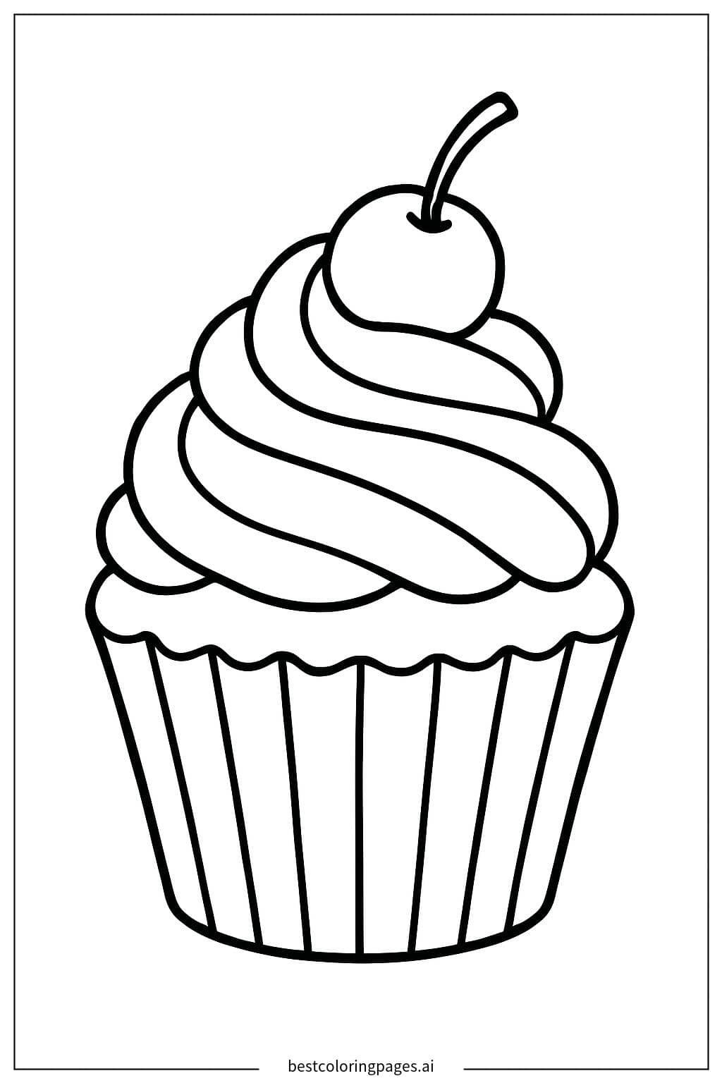 Coloriage Un seul cupcake