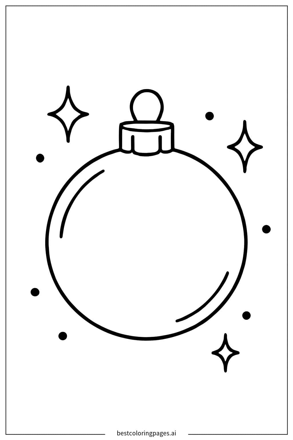 Desenhos de Uma única bola de enfeite com brilhos para Colorir