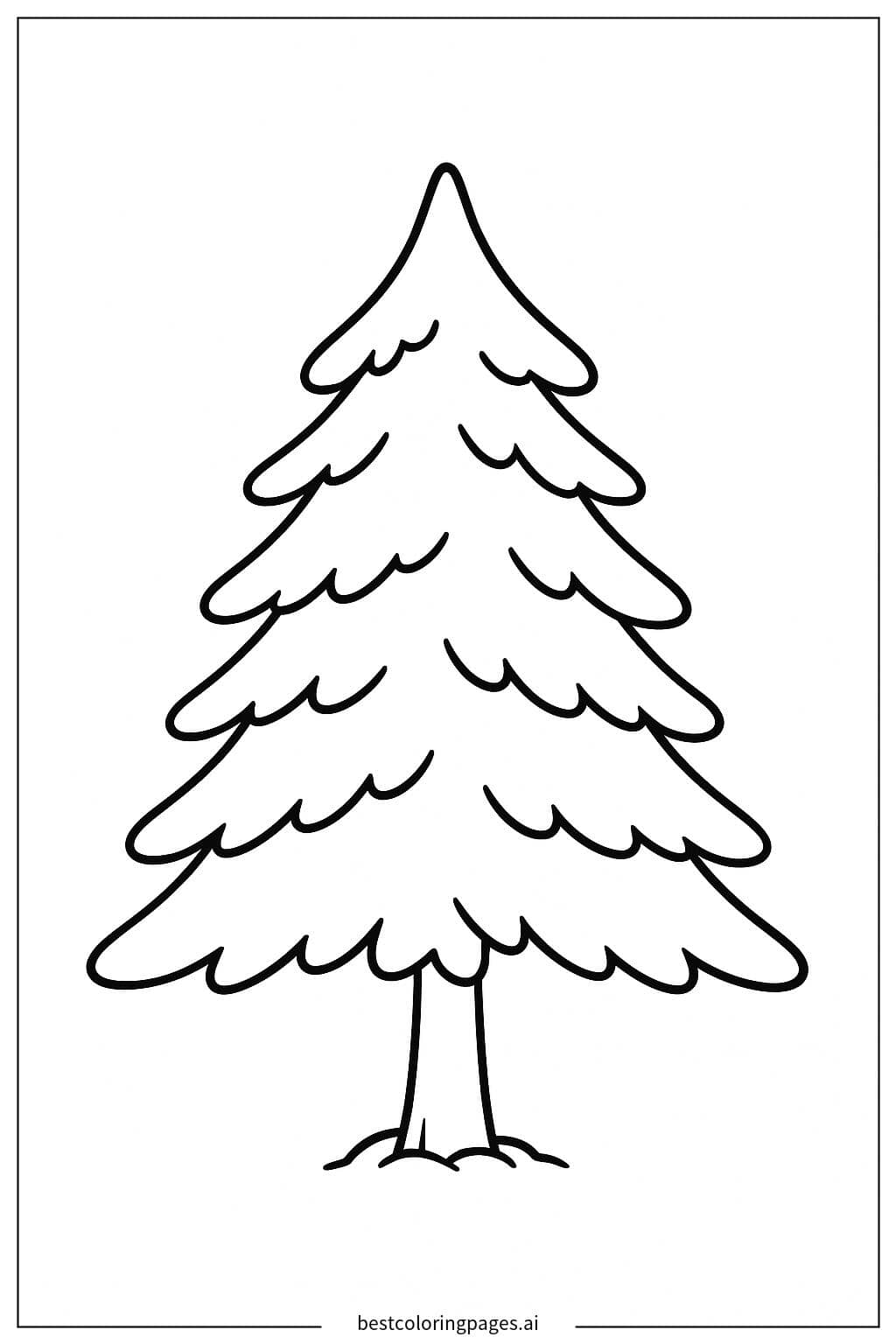 Desenhos de Um pinheiro coberto de neve para Colorir