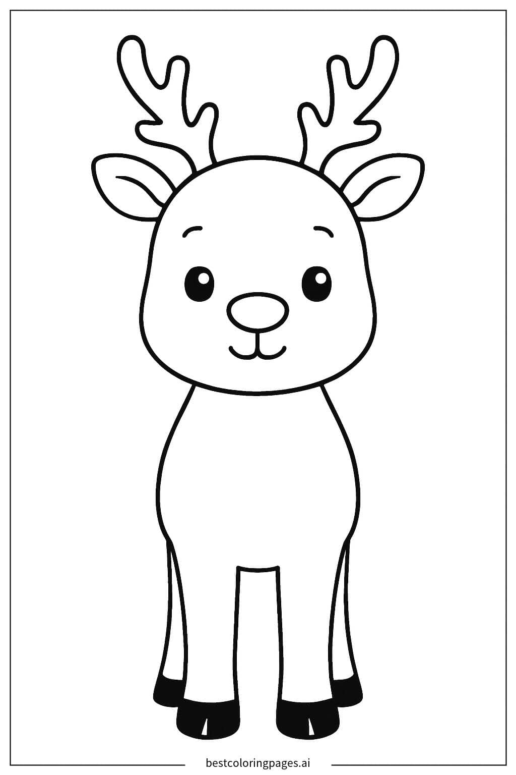 Desenhos de Um único rena em pé para Colorir