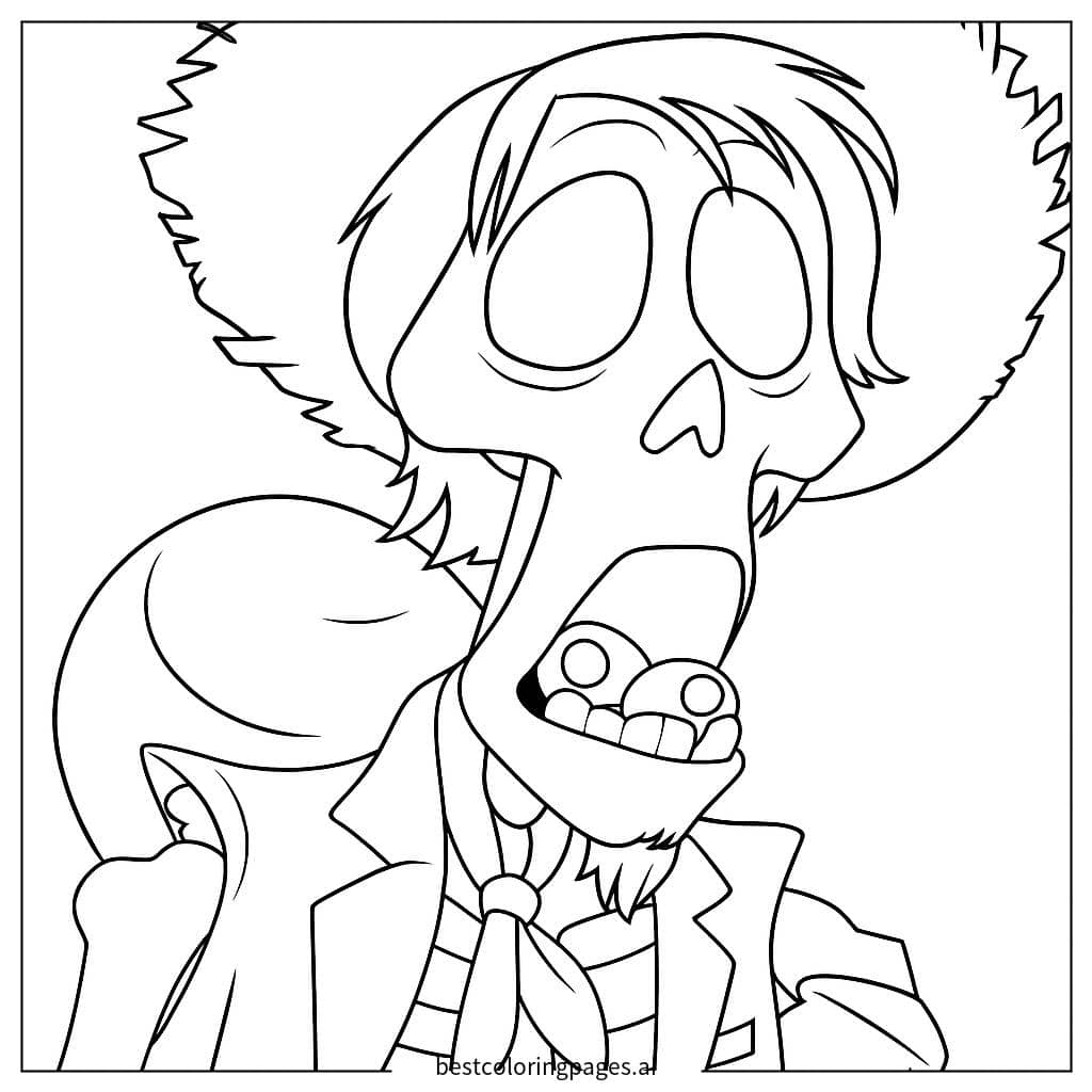 Skeleton Character from Coco Coloring Page