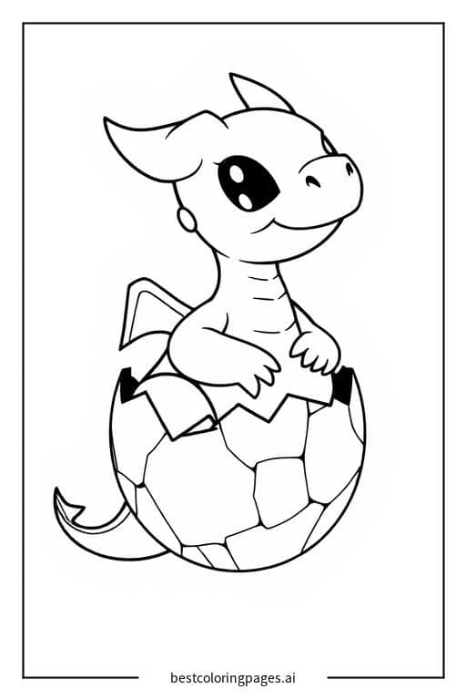 Coloriage Un petit dragon sortant d'un œuf