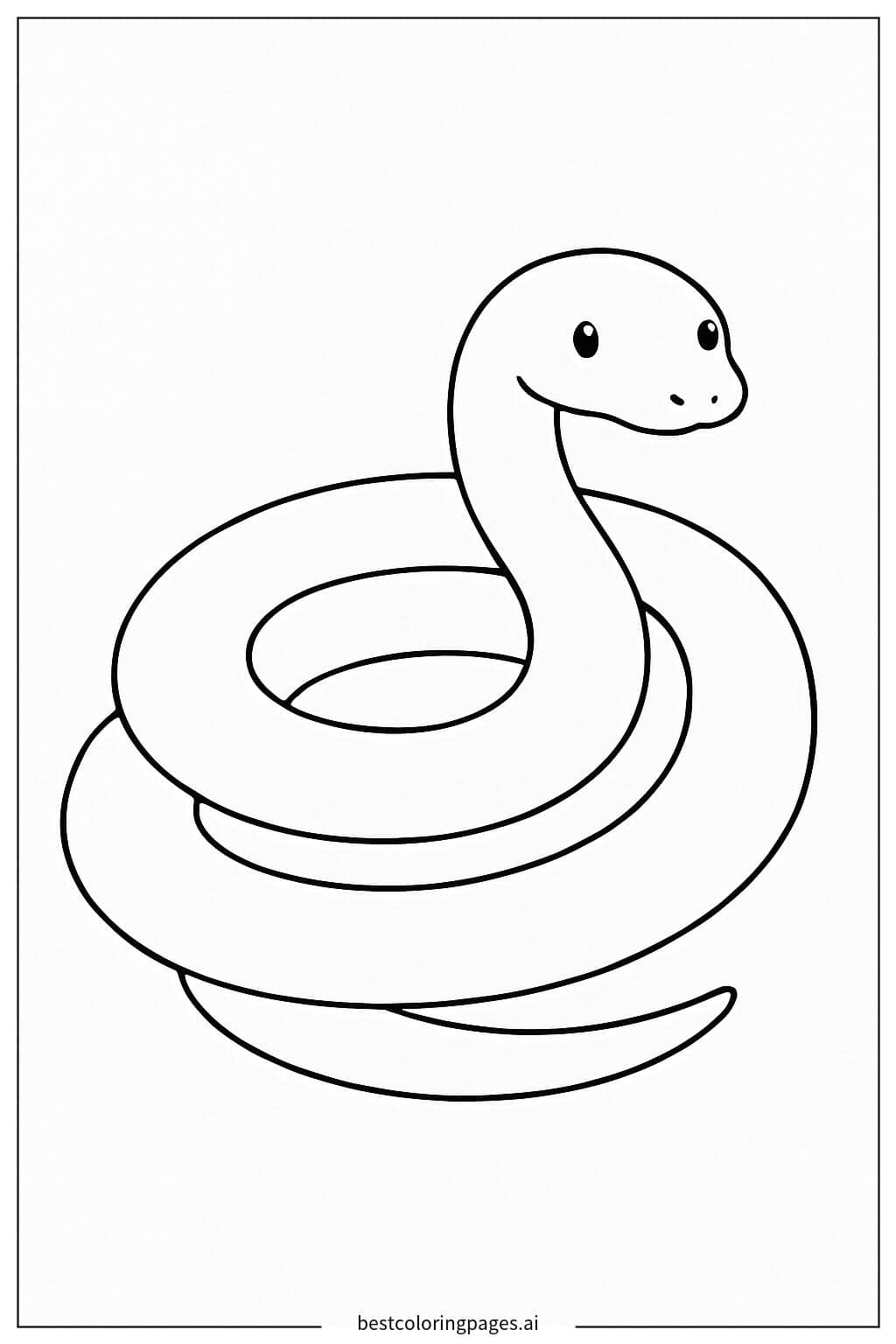 A Snake Coiled in a Simple Spiral Coloring Page