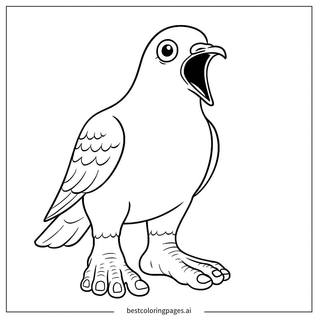叫ぶ鳥 のぬりえ