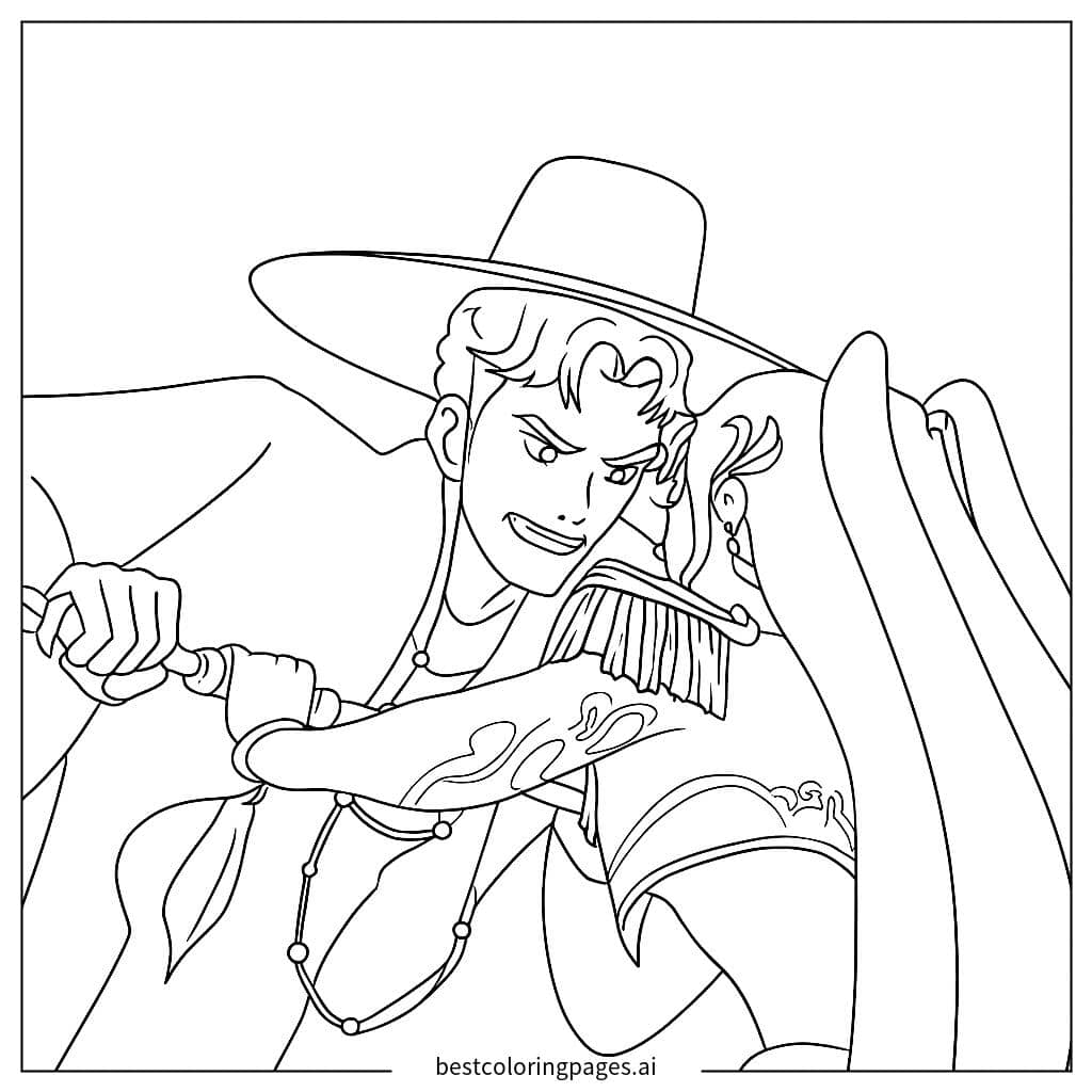 Abby Saja's Epic Duel in Battle Coloring Page