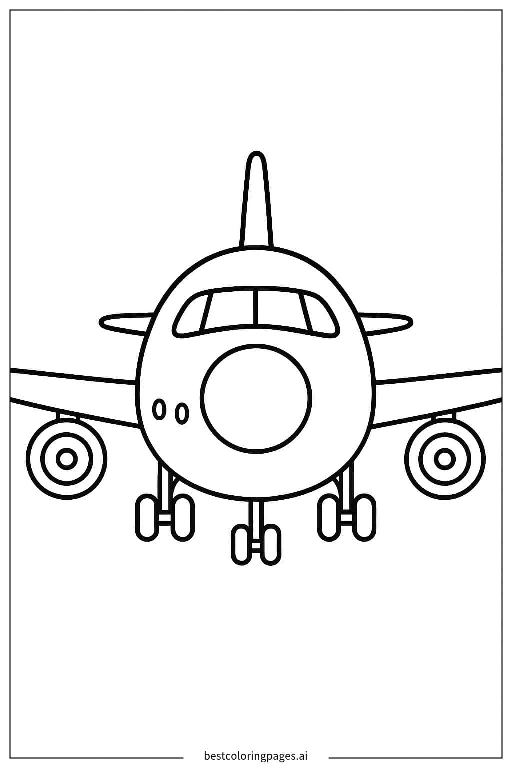 Desenhos de Vista Frontal do Avião para Colorir