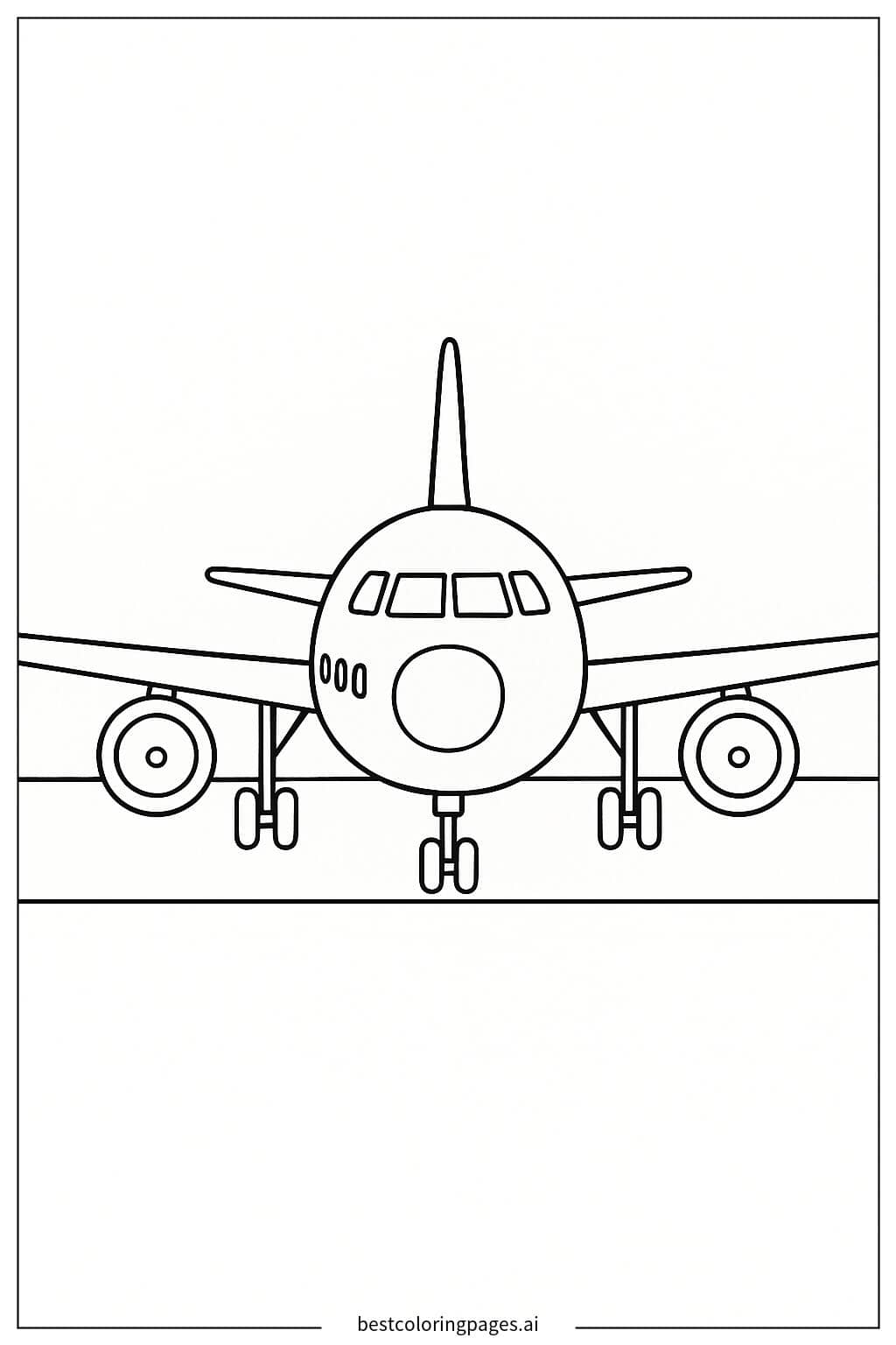 Desenhos de Avião estacionado na pista para Colorir