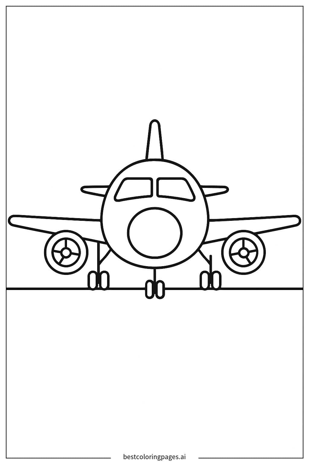Desenhos de Avião estacionado na pista para Colorir