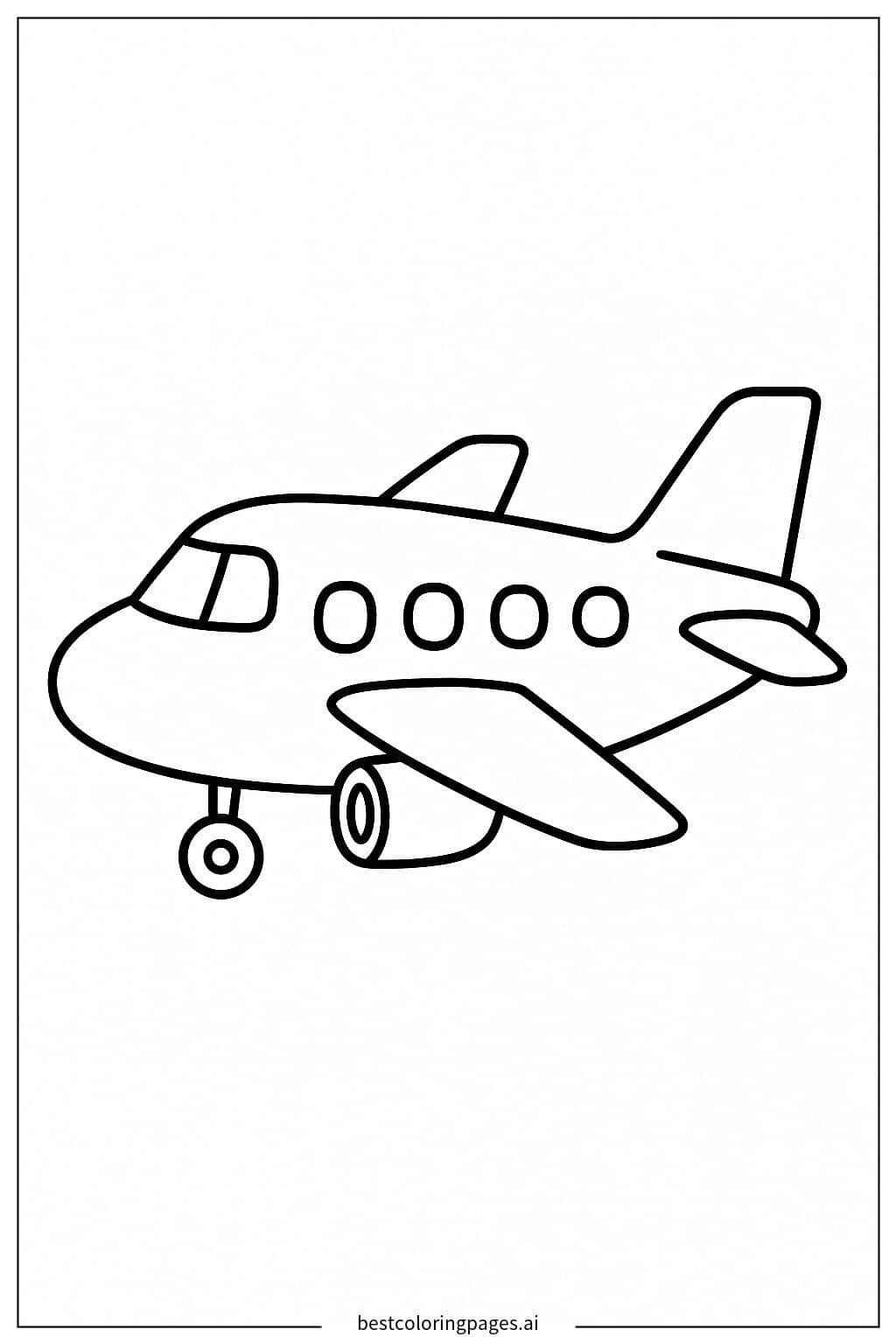 Desenhos de Vista Lateral do Avião para Colorir