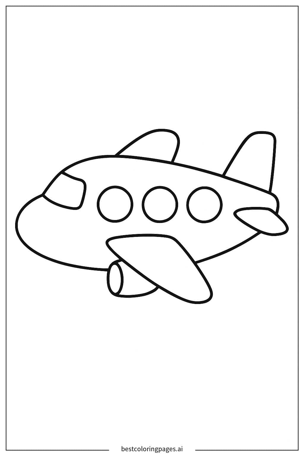 Desenhos de Avião com janelas redondas grandes para Colorir