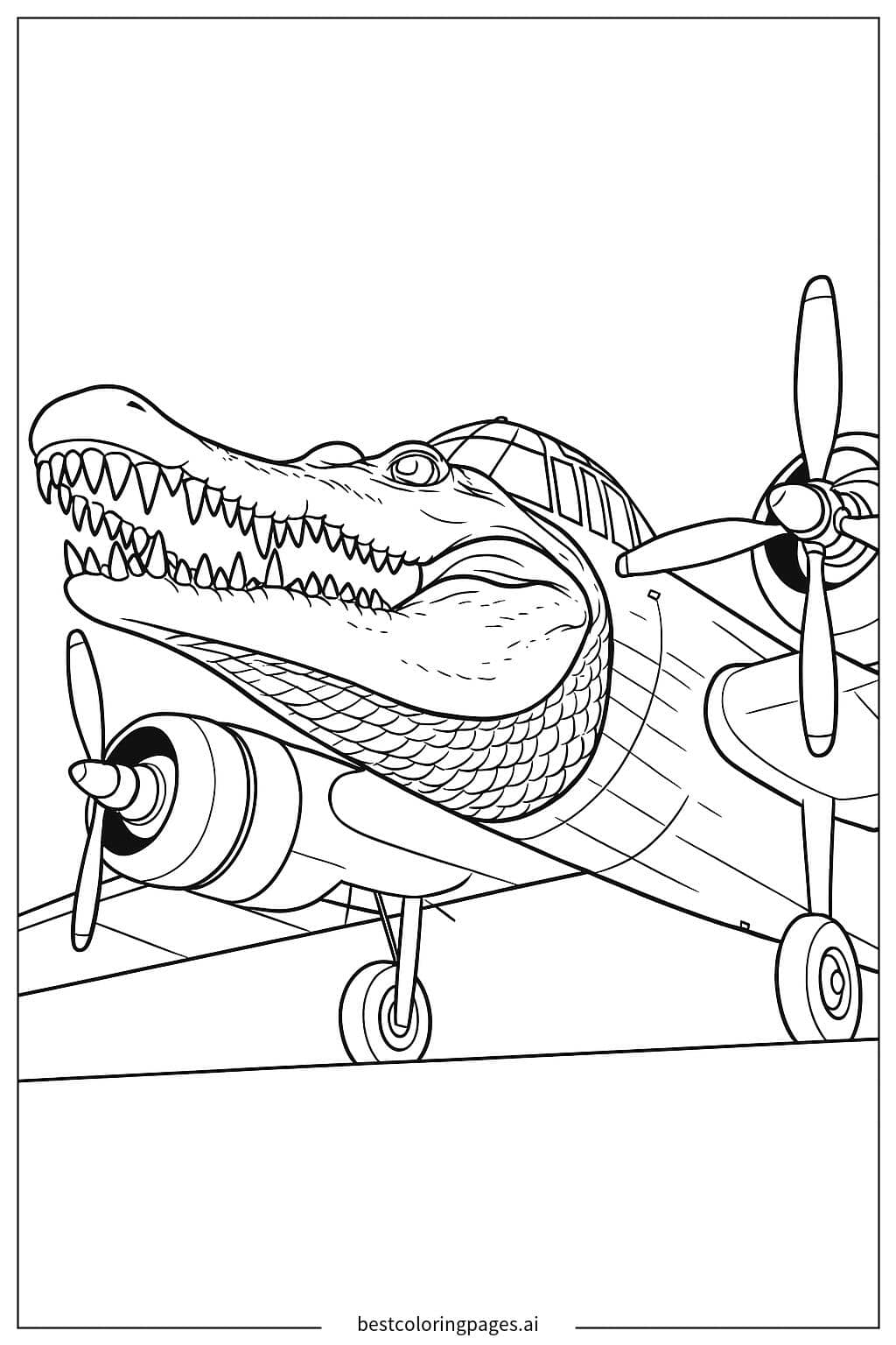 Disegni di Aereo con naso di coccodrillo da Colorare