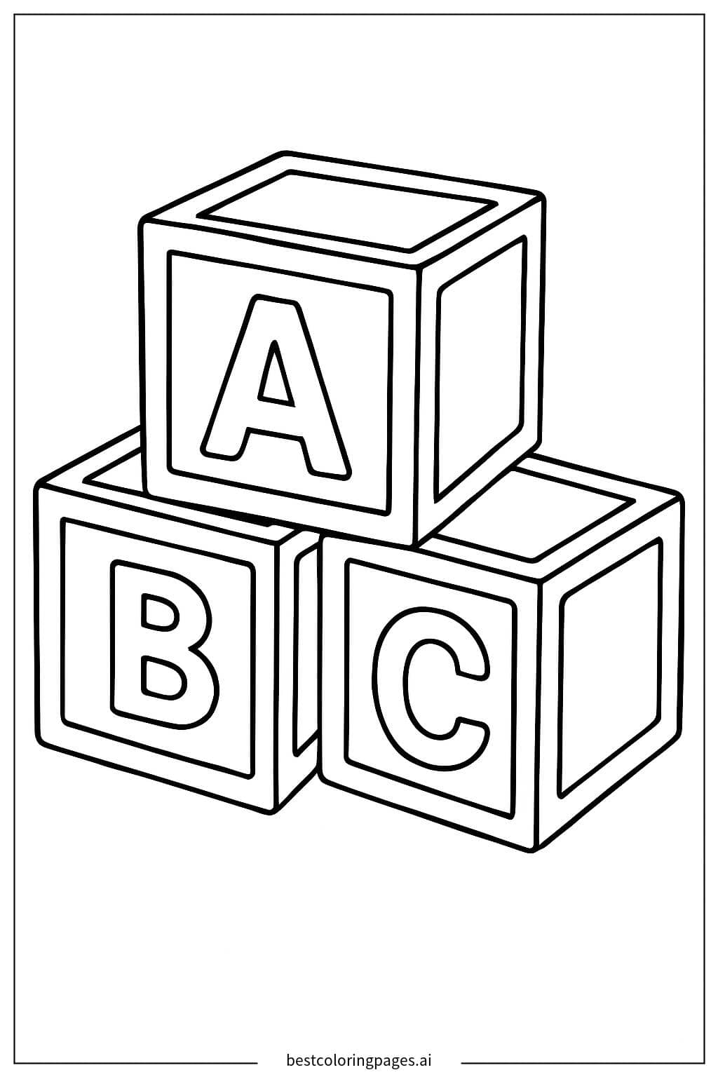 Alphabet Blocks Coloring Page Coloring Page
