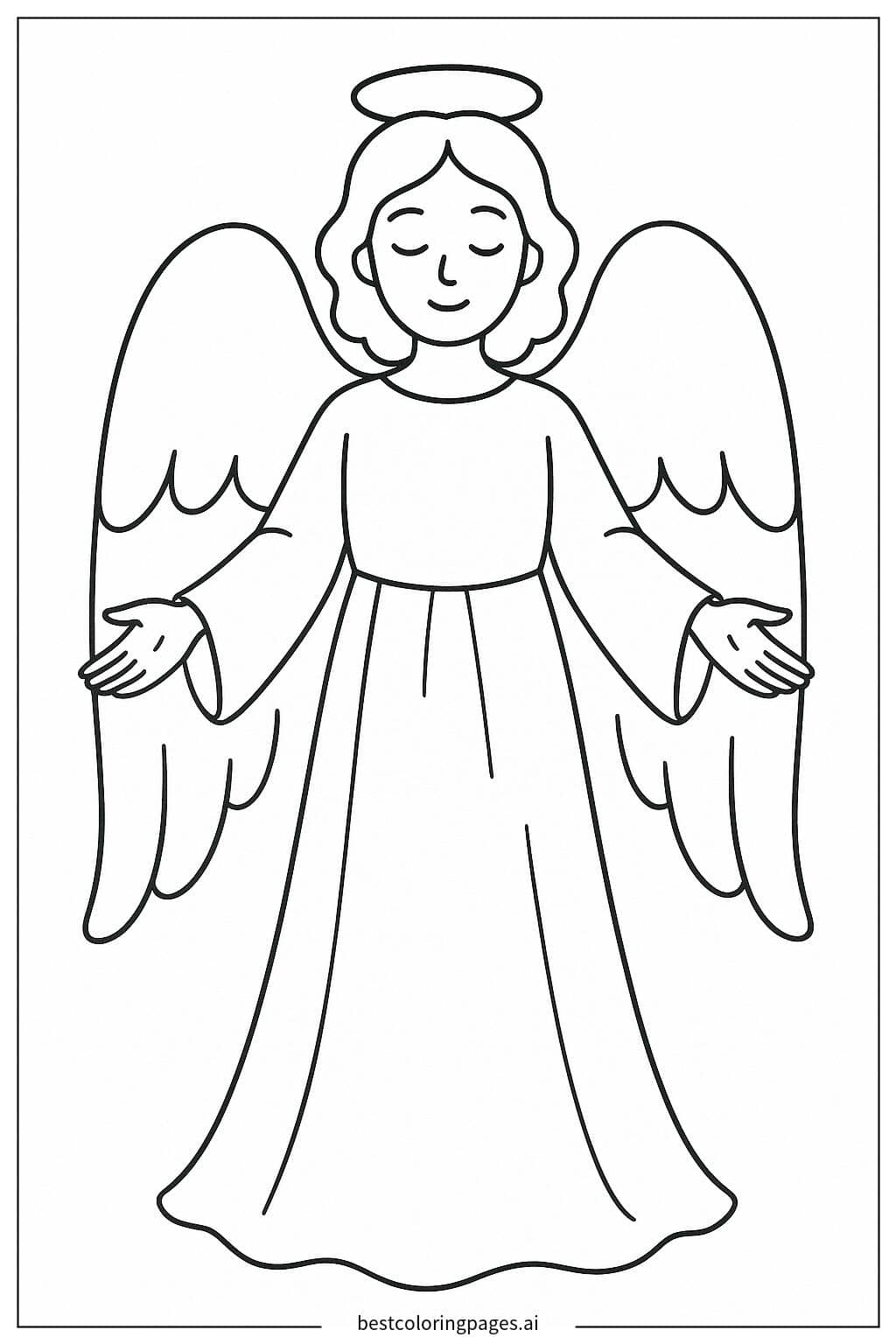 Desenhos de Anjo de braços abertos para Colorir