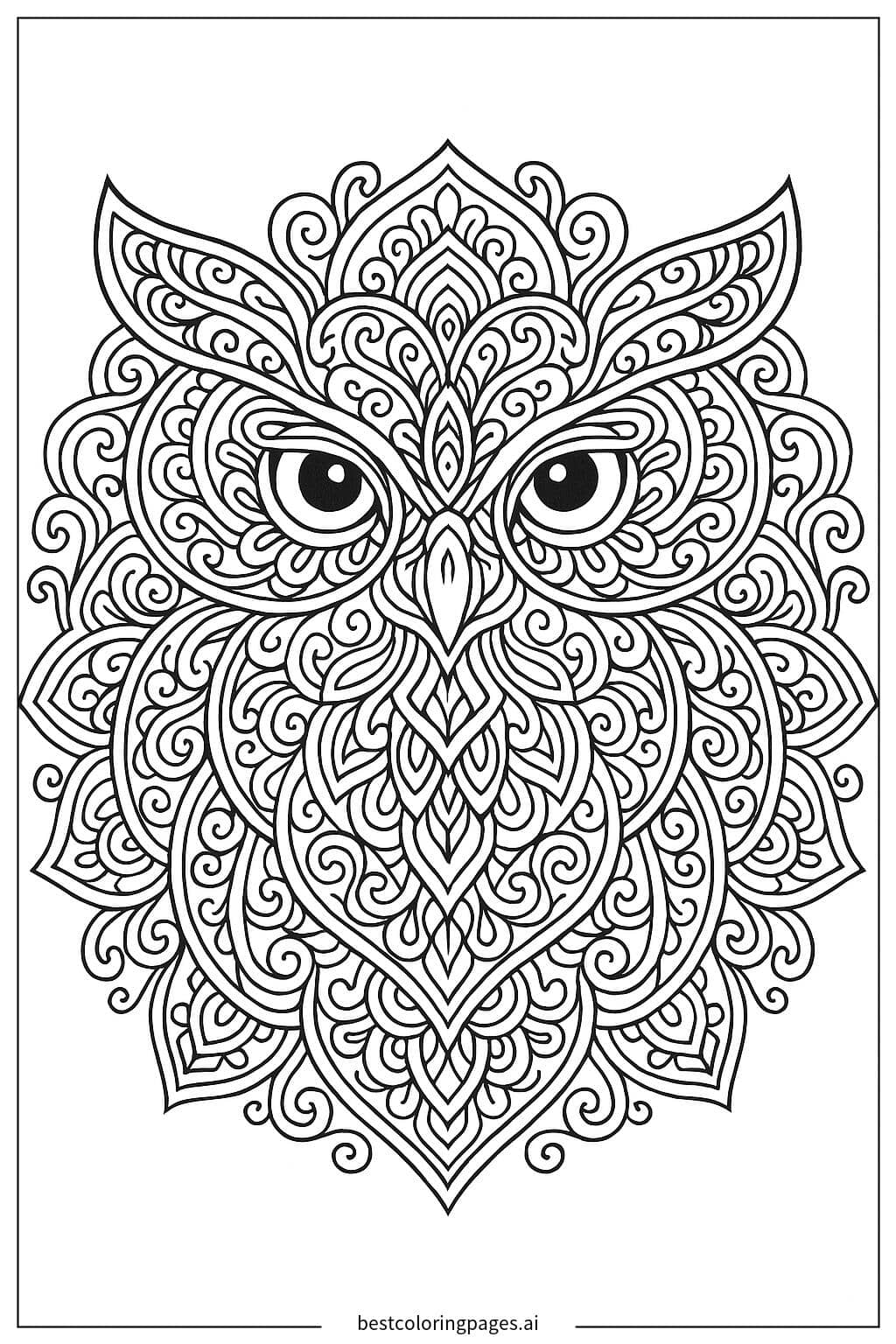 Dibujos de Mandala Inspirada en Animales para Colorear