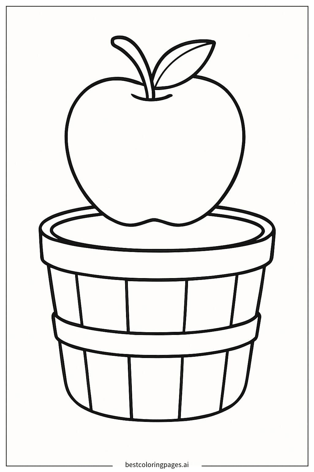 Apfel auf Erntekorb Ausmalbilder