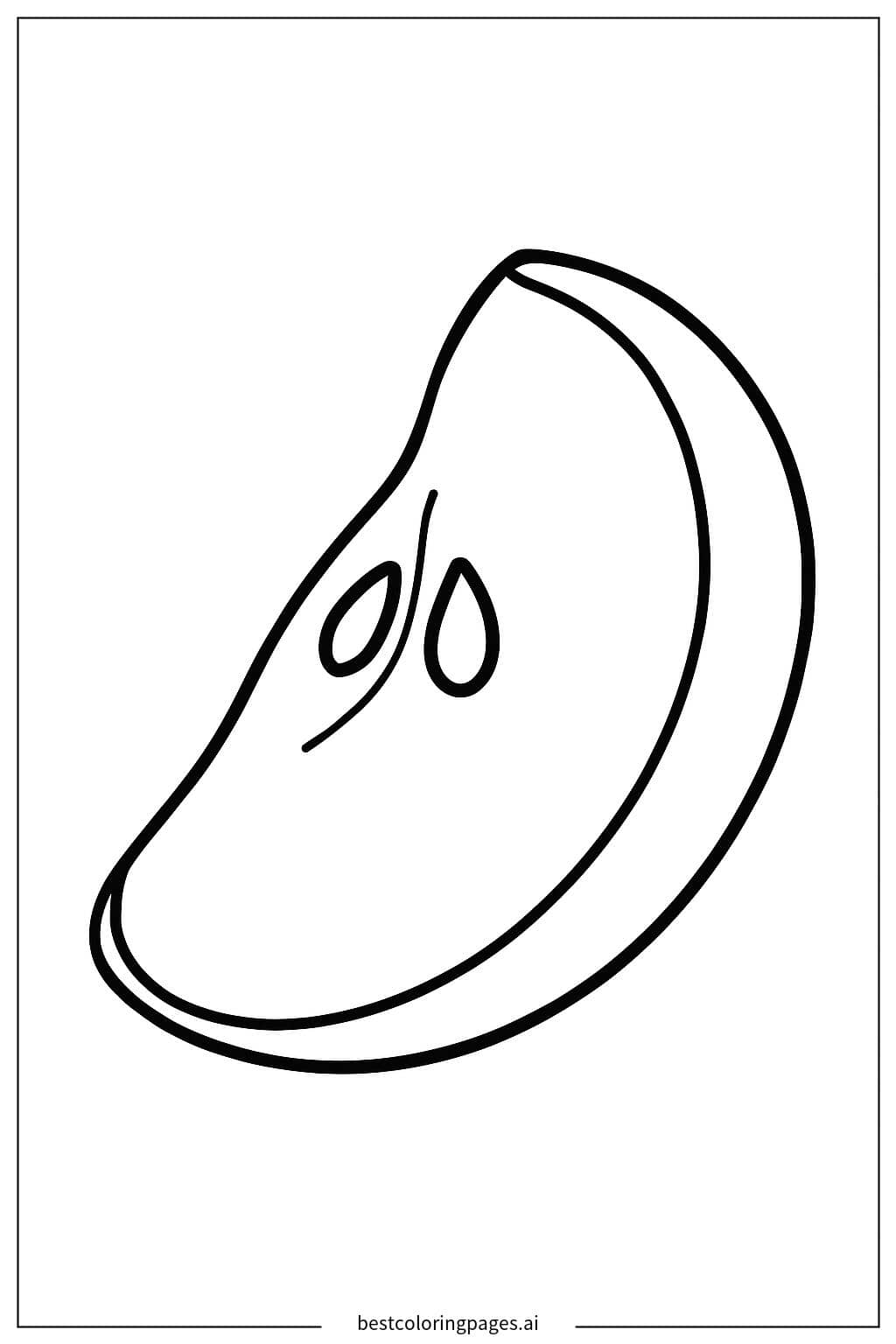 Apple Slice Coloring Page