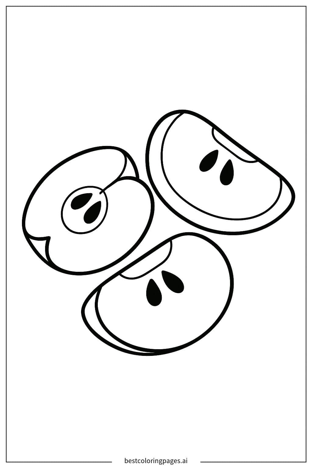 Apple Slices Coloring Page