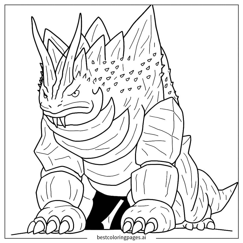 Coloriage Bête Monstrueuse Blindée