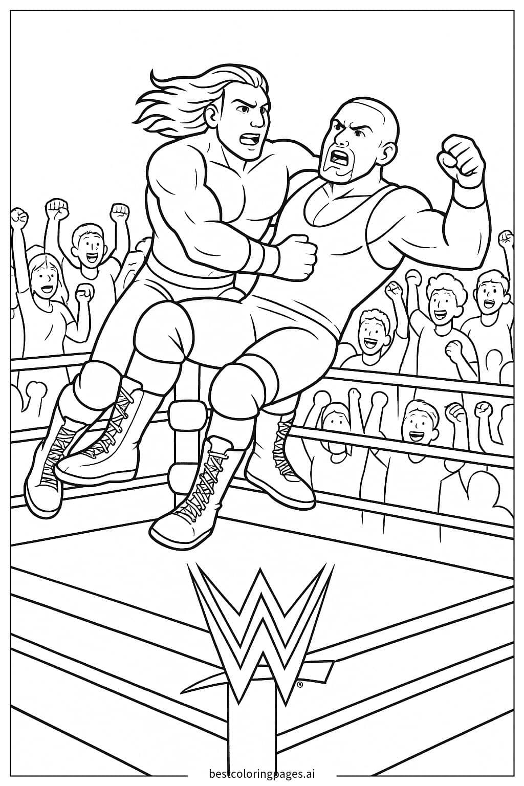 Desenhos de Público Vibrando na Arena para Colorir