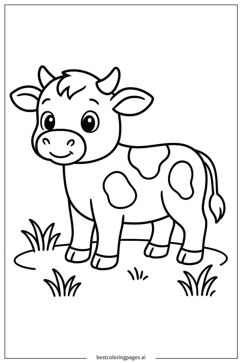 Desenhos de Bezerro em Pé para Colorir