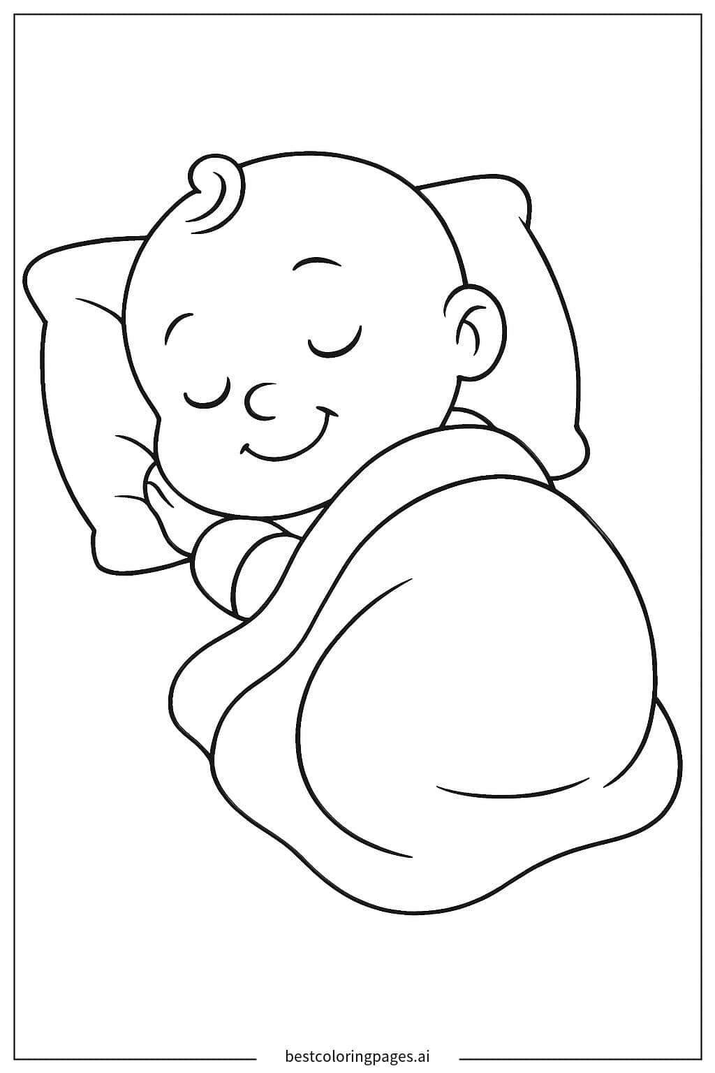 Peaceful Baby Sleeping Coloring Page Coloring Page