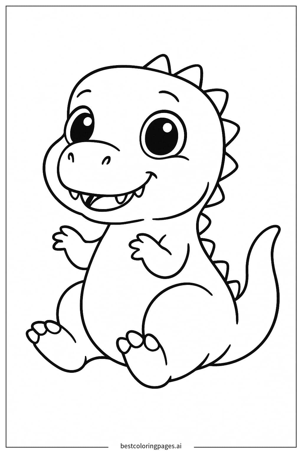 Desenhos de Bebê T-Rex sorrindo para Colorir