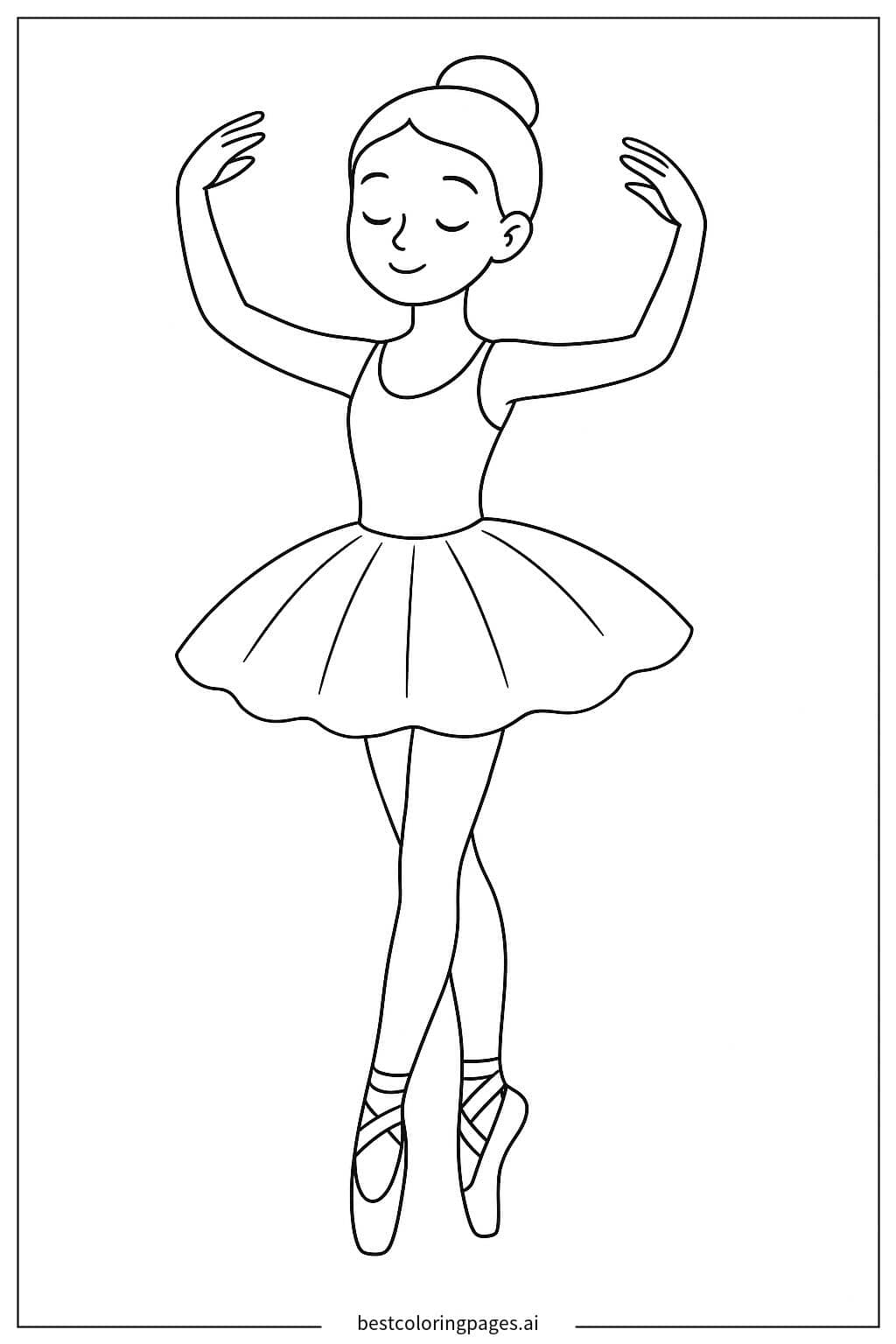 Desenhos de Bailarina na Ponta dos Pés para Colorir