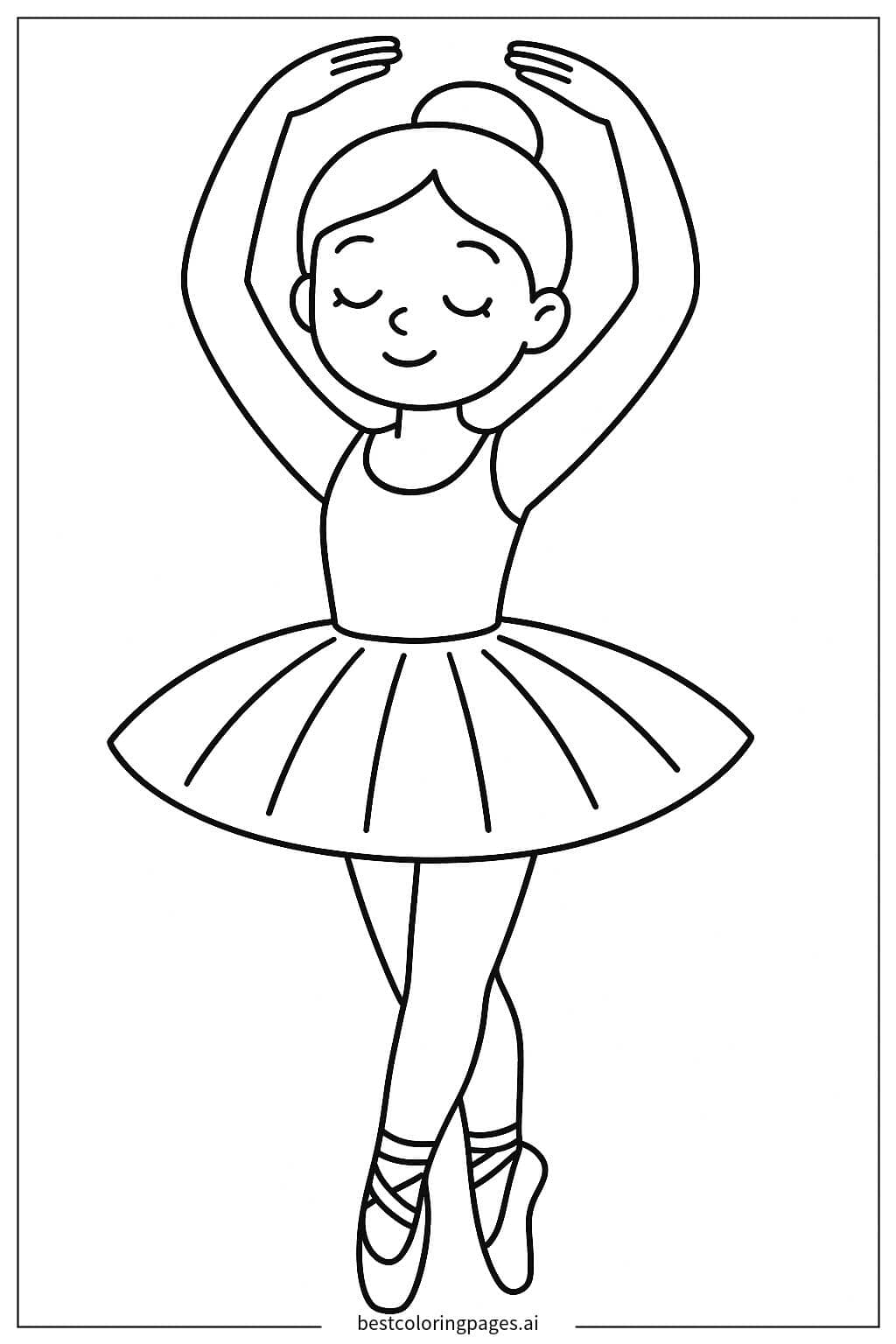 Desenhos de Bailarina com tutu e sapatilhas de ponta para Colorir