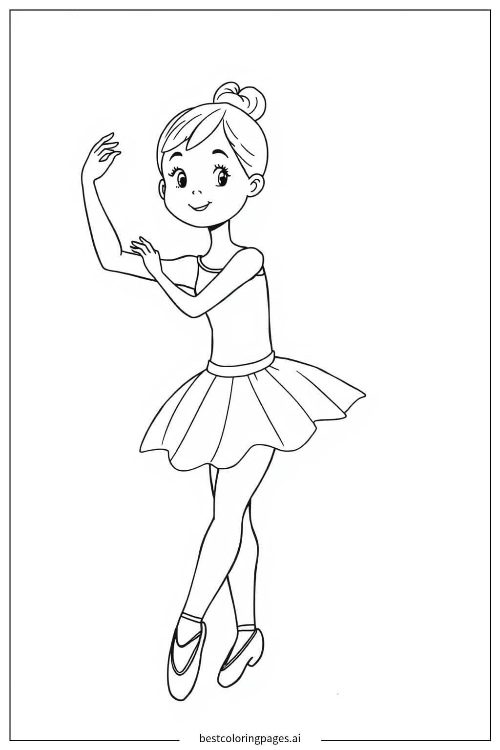 Graceful Ballet Dancer Practicing a Perfect Plié Coloring Page