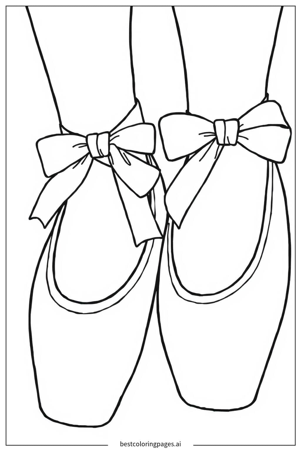 Close-Up of Ballet Shoes Coloring Page