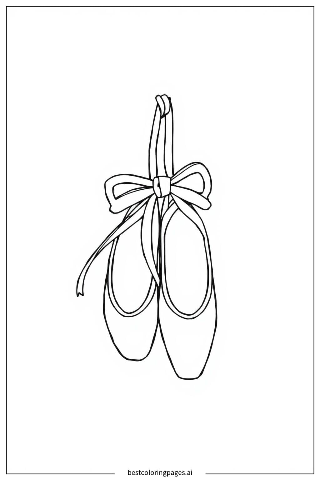 Ballettschuhe mit Bändern Ausmalbilder