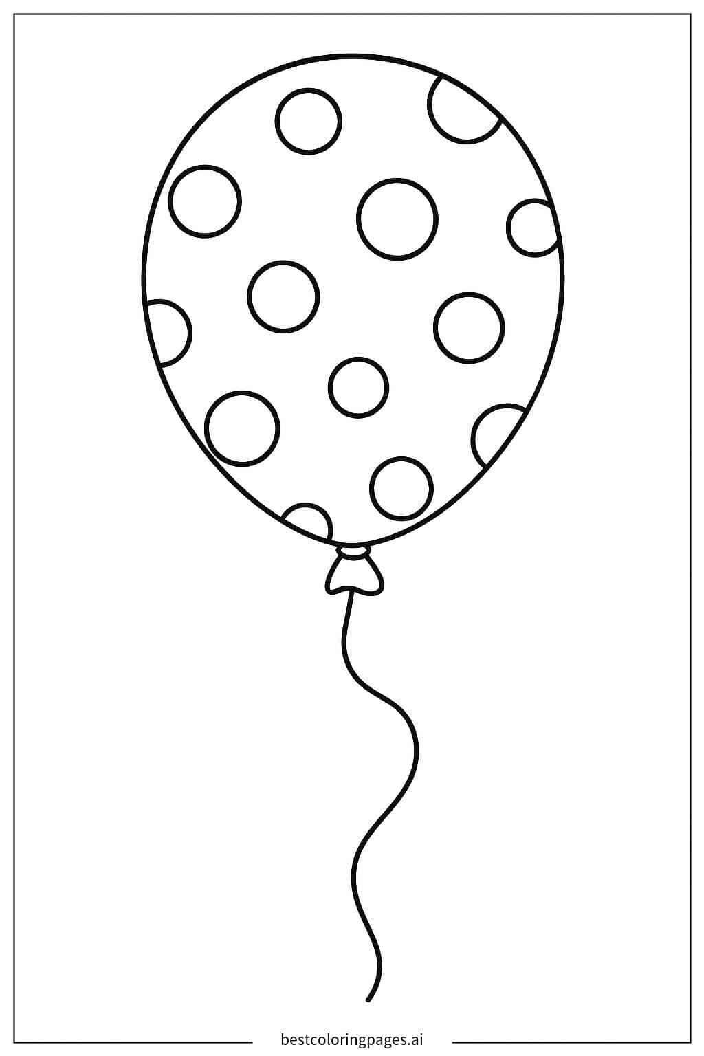 Gambar Mewarnai Balon dengan Desain Polkadot