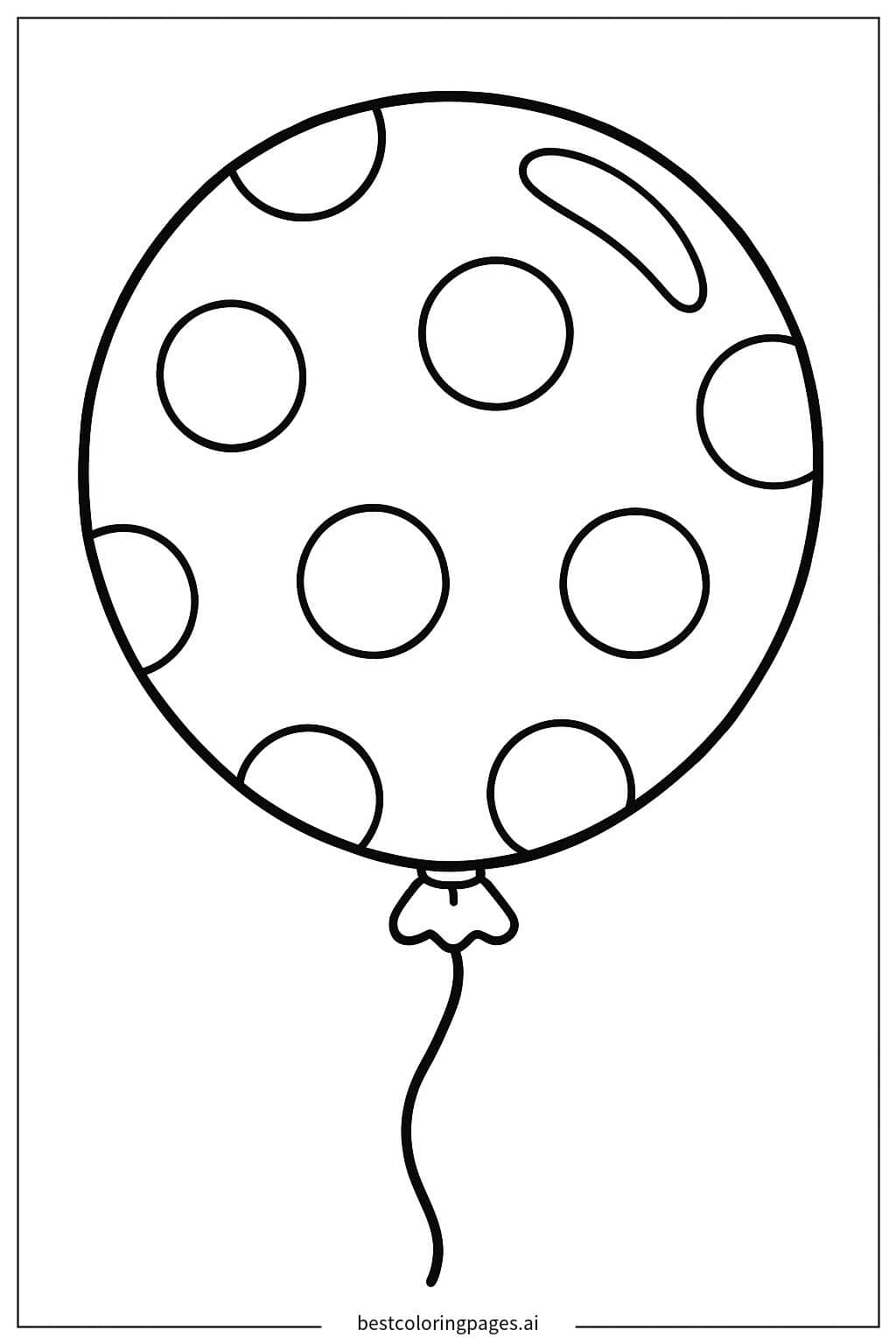 Gambar Mewarnai Balon dengan Pola Titik-titik