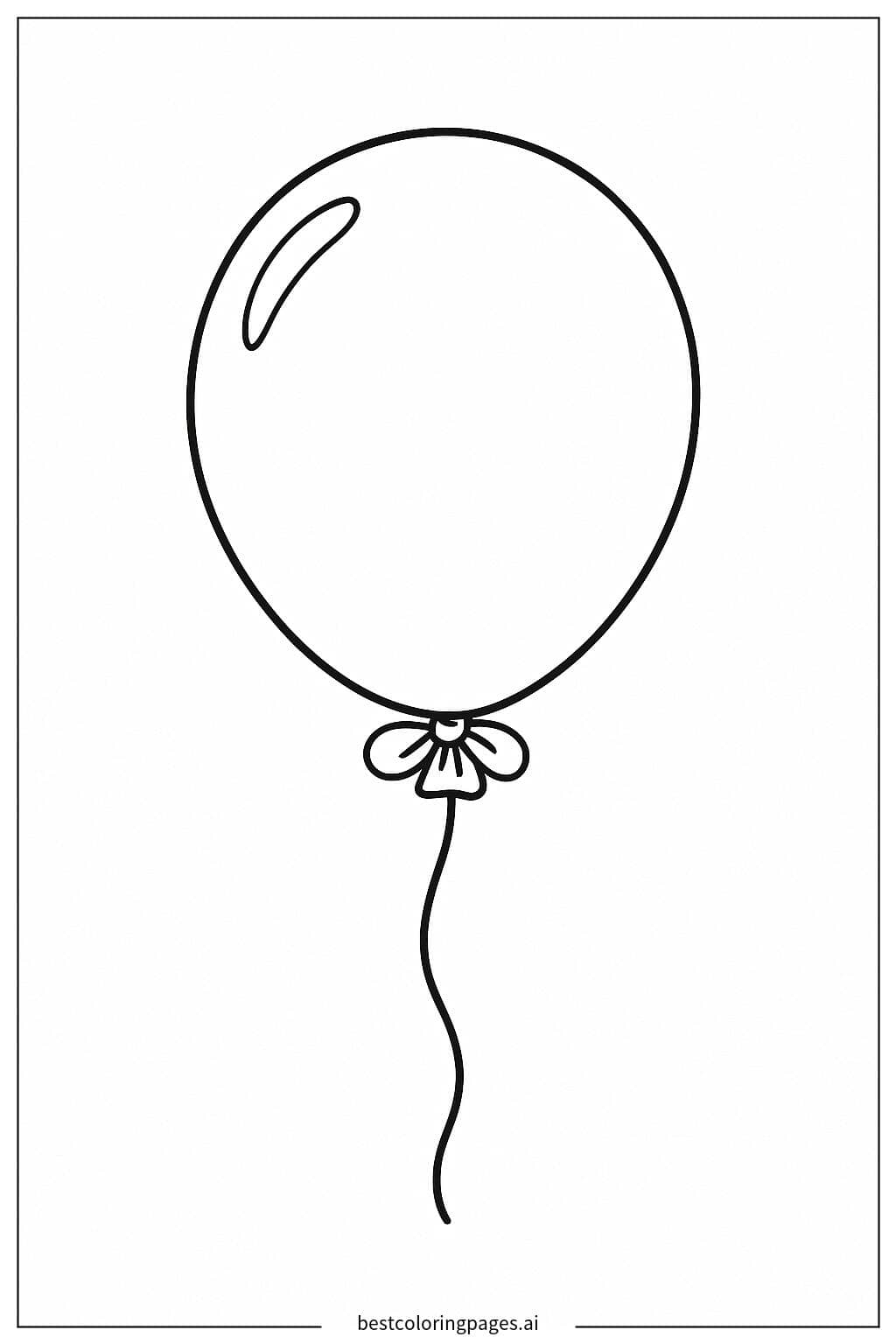 Gambar Mewarnai Balon dengan Pita