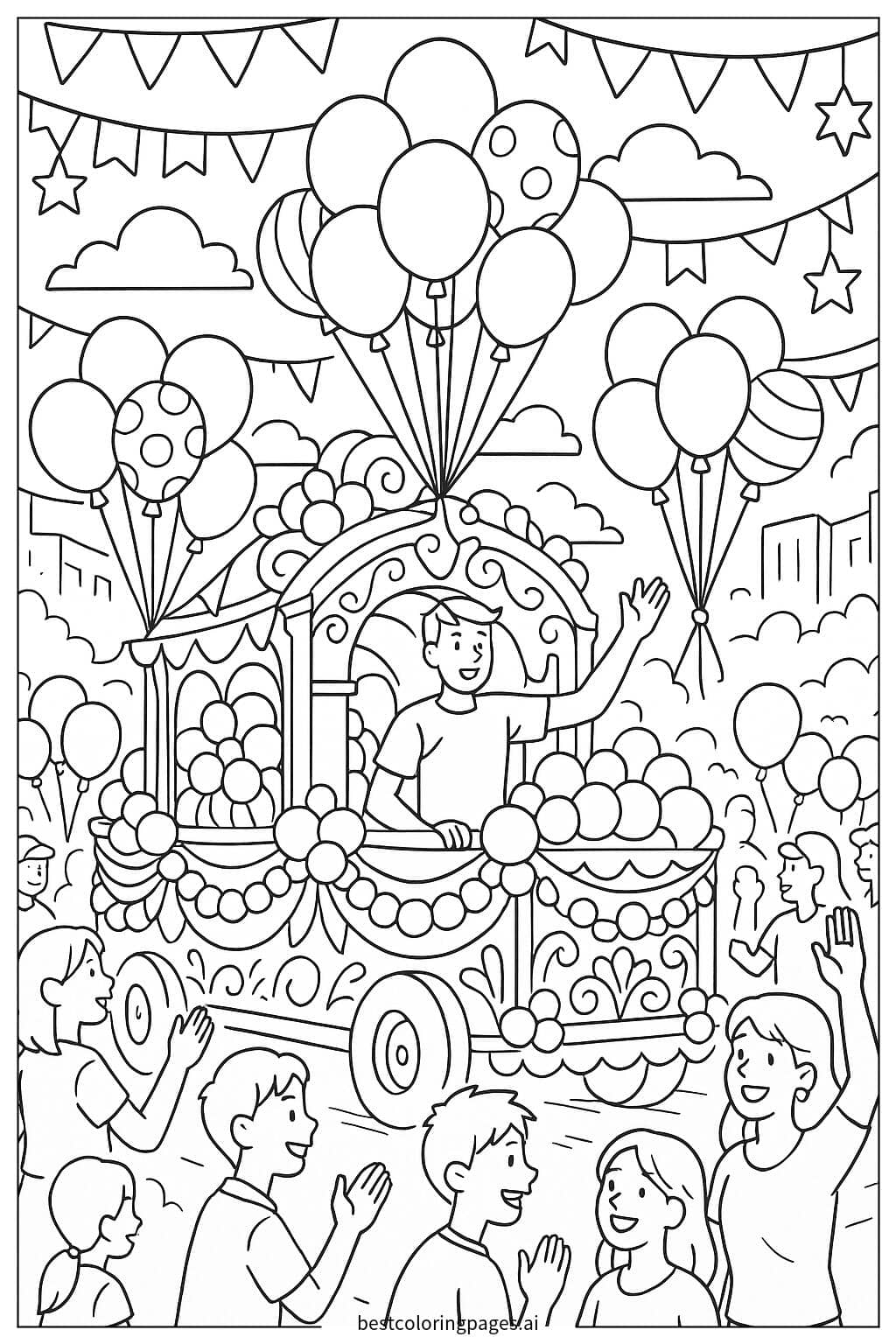 Gambar Mewarnai Balon di Parade Festival