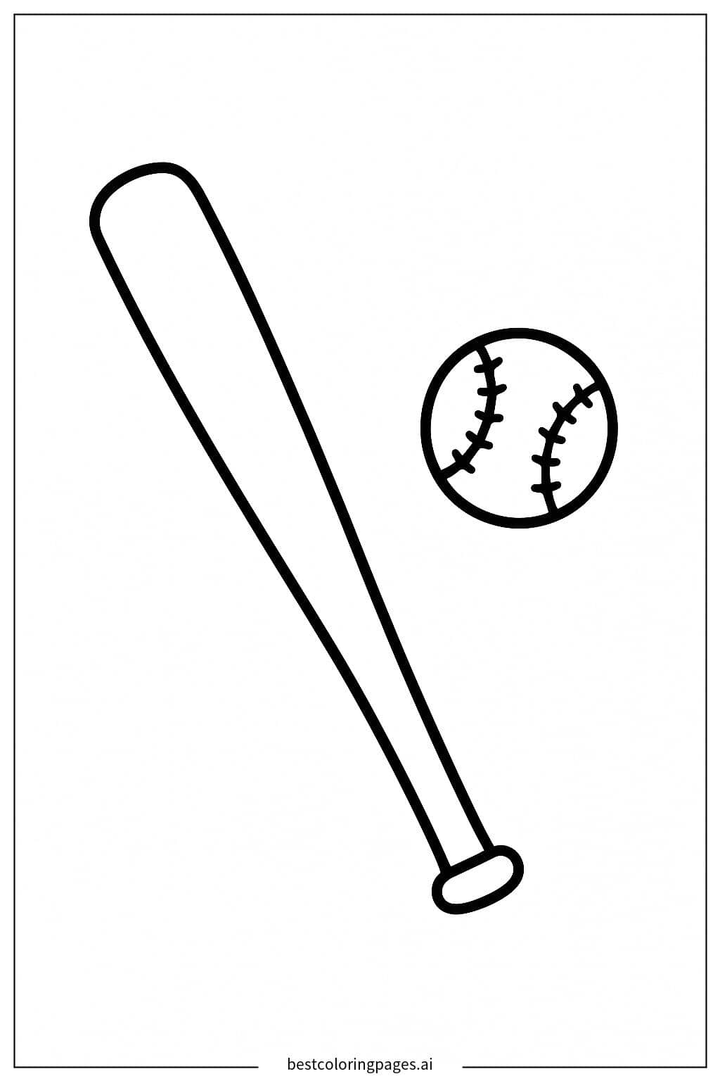 Desenhos de Taco e Bola de Baseball para Colorir
