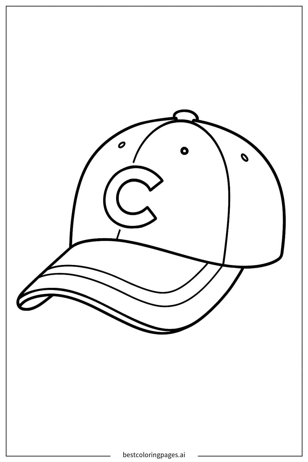 Desenhos de Boné de Beisebol para Colorir