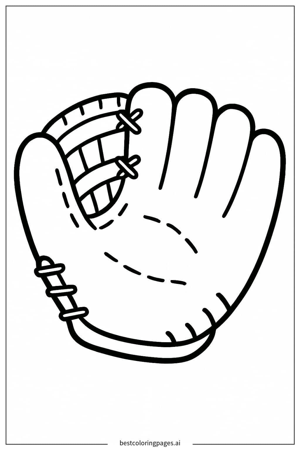 Desenhos de Luva de Beisebol Simples para Colorir