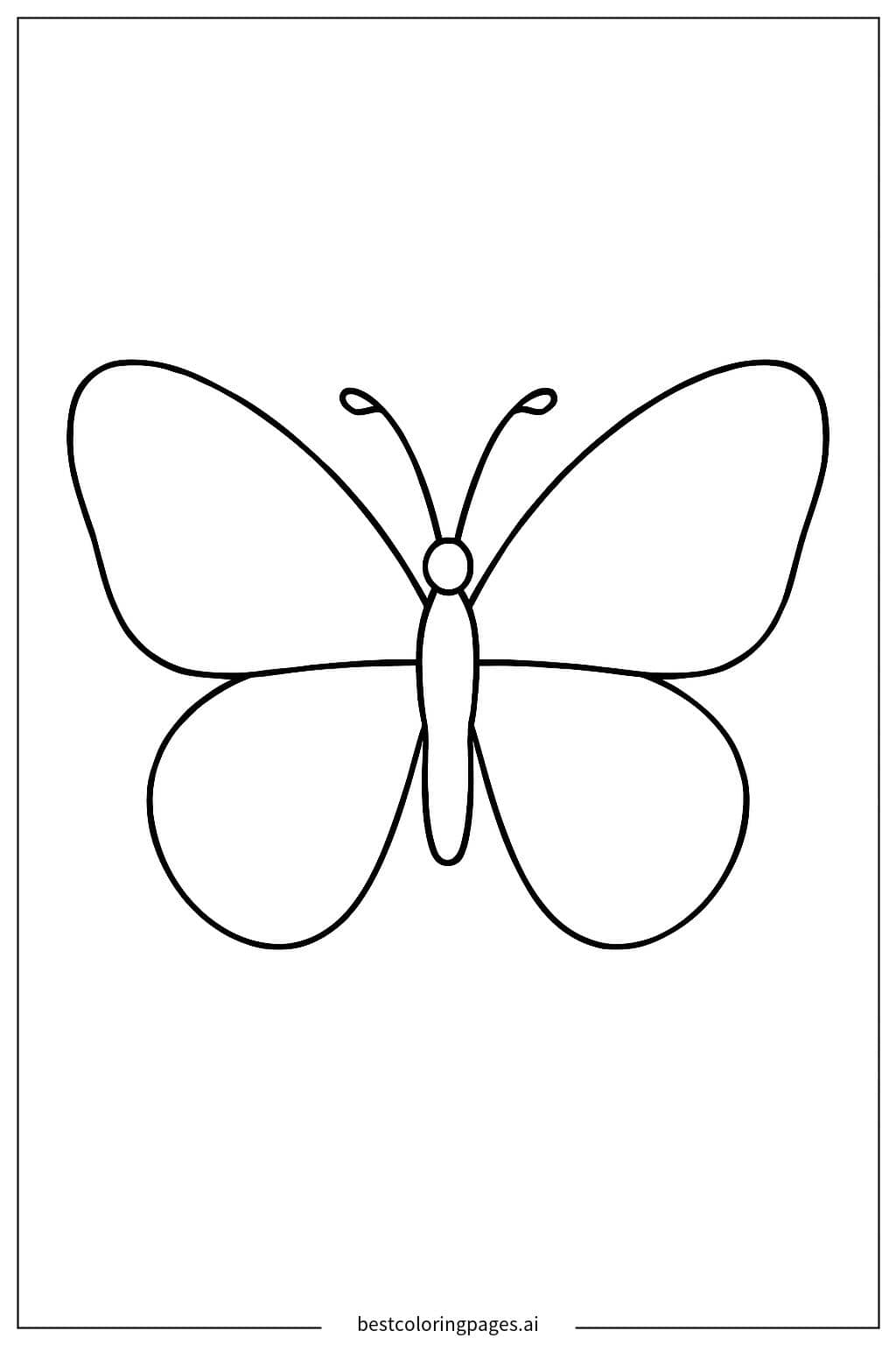 Simple Butterfly Coloring Page for Kids Coloring Page