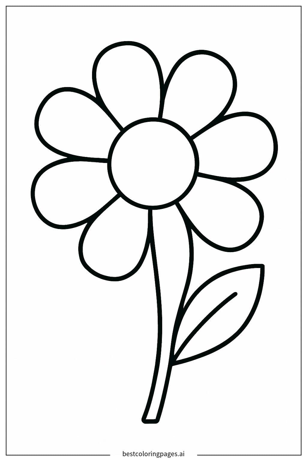 Desenhos de Flor Simples e Charmosa para Colorir